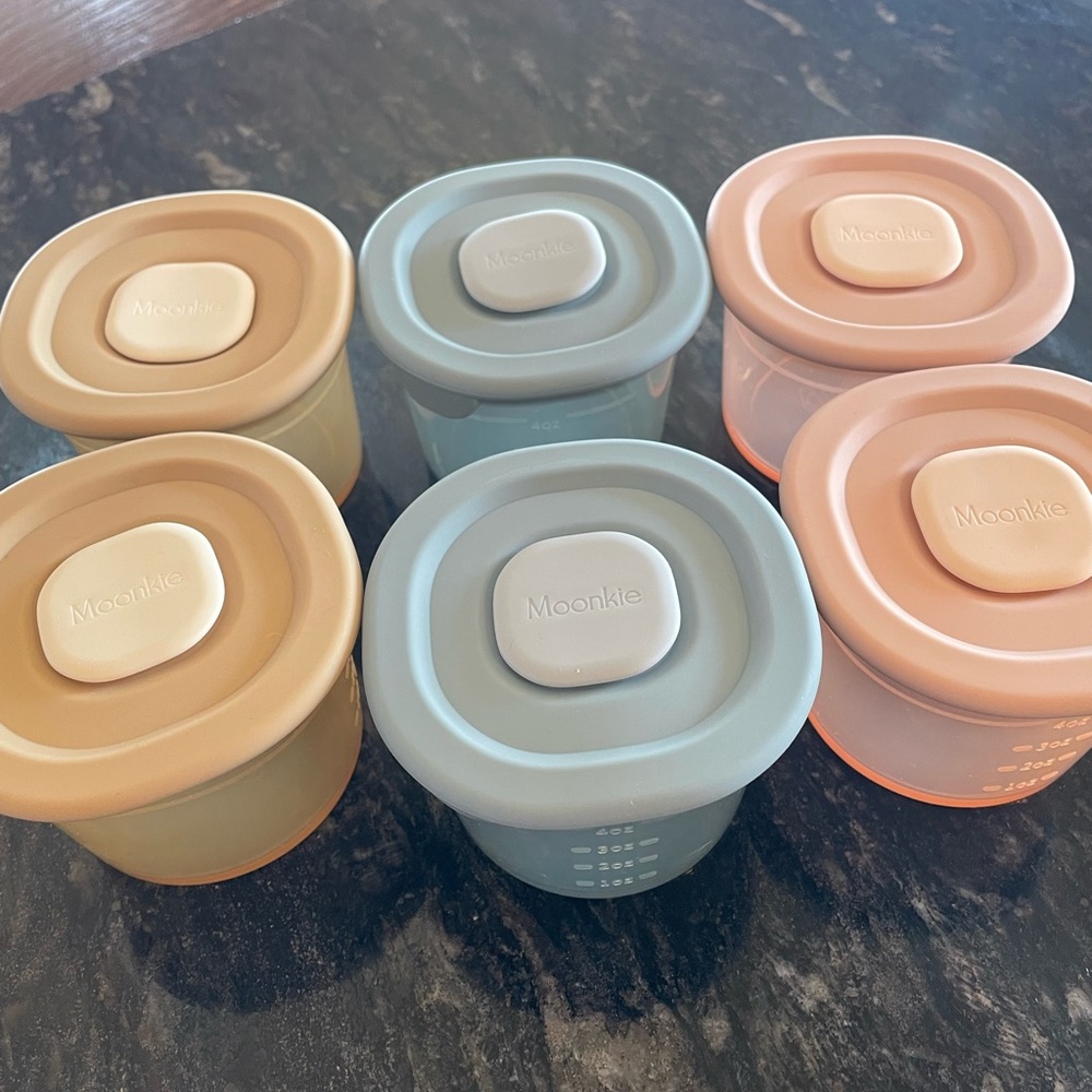 Silicone Food Storage Containers - Set of 6, Multicolor